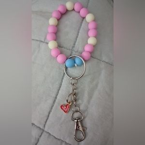 Valentine's acrylic beaded keychain